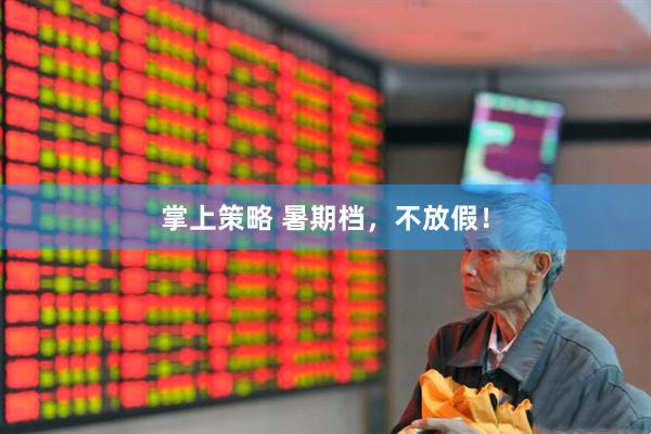 掌上策略 暑期档，不放假！